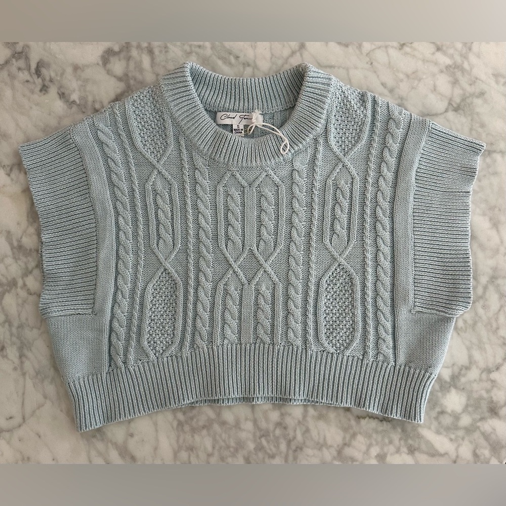 NWOT🩵 United We Chic Top from Lane 201 Boutique. Size Small. Blue. Sweater/Crop